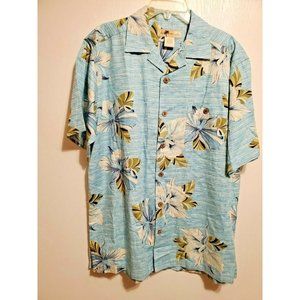 Joe Marlin Men's Button Up Shirt Teal Tropical Pri